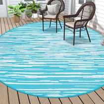 Alfombra para exterior HEBE impermeable redonda de 2,4 m para patio - liquidación