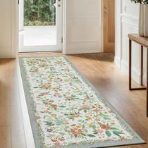 Alfombra Pasillera AMADA 2x6 Lavable Antideslizante para Cocina con Diseño Boho Floral
