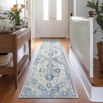 Alfombra Runner Jinchan 61x254 cm Vintage Azul Antideslizante Alfombra Runner Jinchan 61x254 cm Vintage Azul Antideslizante