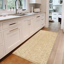 Alfombra Runner LEEVAN Lavable para Cocina 60x130 cm Algodón Color Beige