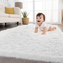 Alfombra Zentavio Fluffy Shag 122x183 cm Plush Suave Blanco