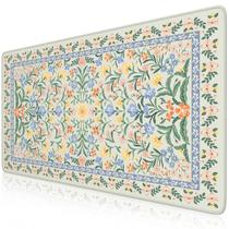 Alfombrilla de Escritorio iCasso XXL 90x40cm Verde Floral Antideslizante