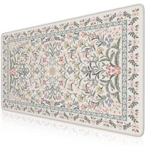 Alfombrilla para Escritorio iCasso XXL 90x40 cm Grande Antideslizante con Diseño Floral
