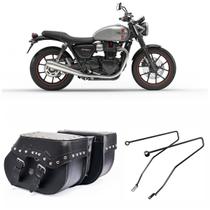 Alforge Bolsa Custom 30 Litros Cravo Com Afastador Triumph Bonneville T 120