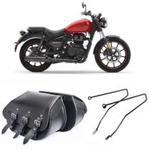 Alforge Bolsa Lateral Para Moto Custom 32L + Afastador Royal Enfield Meteor 350 Alforge Bolsa Lateral Para Moto Custom 32L + Afastador Royal Enfield Meteor 350