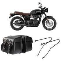 Alforge Bolsa Mala Baú Lateral Botinha 20l Cravos Afastador Suporte Triumph Bonneville T120 Alforge Bolsa Mala Baú Lateral Botinha 20l Cravos Afastador Suporte Triumph Bonneville T120