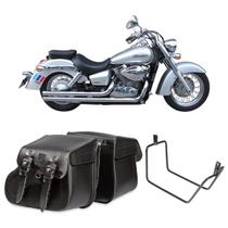 Alforge Bolsa Mala Baú Lateral Botinha 20l Liso Afastador Suporte Shadow 750 2006 a 2010 Alforge Bolsa Mala Baú Lateral Botinha 20l Liso Afastador Suporte Shadow 750 2006 a 2010