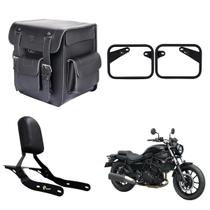 Alforge Bolsa Mala Baú Traseiro 40 litros Liso Sissy Bar Afastador Suporte Kawasaki Eliminator 500