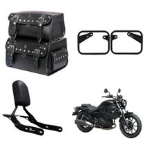 Alforge Bolsa Mala Baú Traseiro 85 litros cravos Sissy Bar Afastador Suporte Kawasaki Eliminator 500