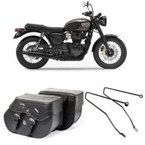 Alforge Bolsa Moto Custom 30 Litros + Afastador Triumph Bonneville T 100