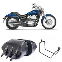 Alforge Lateral Bolsa Para Moto Custom 32 Litros + Afastador Honda Shadow 750 2006 até 2010 Alforge Lateral Bolsa Para Moto Custom 32 Litros + Afastador Honda Shadow 750 2006 até 2010