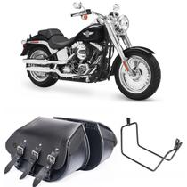 Alforge Lateral Bolsa Para Moto Custom 32 Litros Com Afastador Harley Davidson Fat Boy até 2017 Alforge Lateral Bolsa Para Moto Custom 32 Litros Com Afastador Harley Davidson Fat Boy até 2017