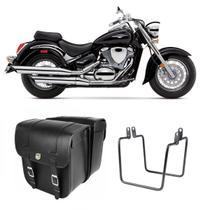 Alforge Mala Bolsa Lateral 44 Litros Quadrado + Afastador Suporte Suzuki M800 1500 Boulevard Par - Tondin Forza