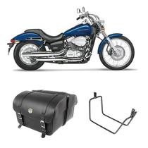 Alforge Mala Bolsa Lateral 50 Litros + Afastador Suporte Honda VT 750 Shadow 2006 Até 2010 Par