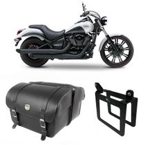 Alforge Mala Bolsa Lateral 50 Litros + Afastador Suporte Kawasaki Vulcan 900 Par