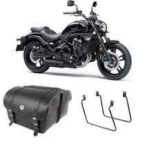 Alforge Mala Bolsa Lateral 50 Litros + Afastador Suporte Kawasaki Vulcan S650 Par