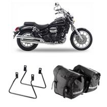 Alforge Moto Lateral Par em Nylon 52 Litros + Par Afastador Suporte de Alforge Dafra Horizon 250 Alforge Moto Lateral Par em Nylon 52 Litros + Par Afastador Suporte de Alforge Dafra Horizon 250