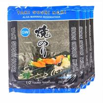 Alga Nori Para Sushi Temaki 10fls 28g Gw Blue ( Kit Com 4)