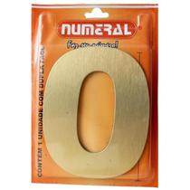 Algarismo 0 Numeral 125mm Ouro Escovado 200-0