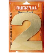 Algarismo 2 Numeral 125mm Ouro Escovado 200-2