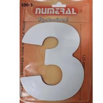 Algarismo 3 Numeral 125mm Branco 500-3