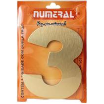 Algarismo 3 Numeral 125mm Ouro Escovado 200-3