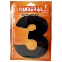 Algarismo 3 Numeral 125mm Preto 600-3