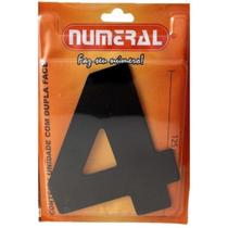 Algarismo 4 Numeral 125mm Preto 600-4 - Numeral Ind