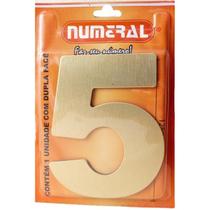 Algarismo 5 Numeral 125mm Ouro Escovado 200-5