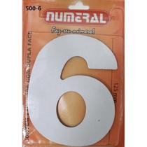 Algarismo 6 Numeral 125mm Branco 500-6