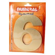 Algarismo 6 Numeral 125mm Ouro Escovado 200-6