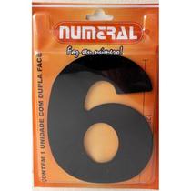 Algarismo 6 Numeral 125mm Preto 600-6