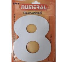 Algarismo 8 Numeral 125mm Branco 500-8
