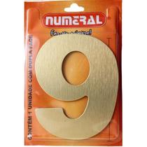 Algarismo 9 Numeral 125mm Ouro Escovado 200-9