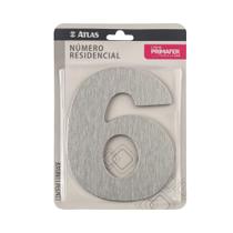 Algarismo Numérico para Casa Adesivo 12cm 6 Acm - Atlas - PR3001/6 - Unitário Algarismo Numérico para Casa Adesivo 12cm 6 Acm - Atlas - PR3001/6 - Unitário