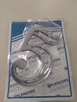 Algarismo residencial 12 cm em alumínio vazado nr 5 prata unitário