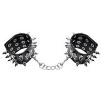 Algema Corrente E Fivelas Spike Luxo Preto Si