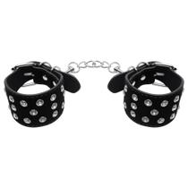 Algema Corrente Fivelas Couro Luxo Preto Si