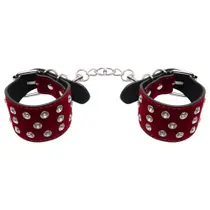 Algema Corrente Fivelas Couro Luxo Vermelho Si