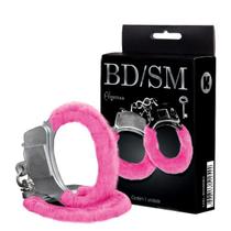 Algema de Metal com Pelúcia na Cor Rosa - BDSM