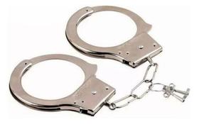 Algema De Metal Fetiche Festa Fantasia Policial Luxo Cor Pra Cor Prata