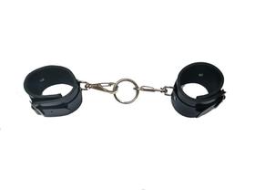Algemas com dois mosquetões e argola AL031 Couro Legítimo