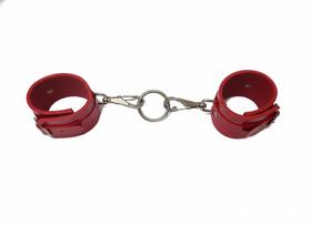 Algemas com dois mosquetões e argola AL031 Couro Legítimo