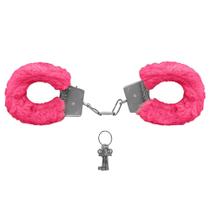 Algemas de Metal com Pelúcia Linha Hand Cuffs - Pink