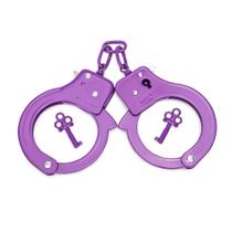 Algemas HUALIXUAN Metal Play, algemas policiais, algemas de brinquedo para crianças (roxas)