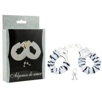 Algemas reguláveis com chaves e pelúcia Zebra - Sexshop Algemas reguláveis com chaves e pelúcia Zebra - Sexshop