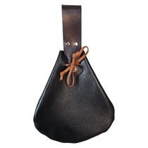Algibeira Bolsa Medieval Preta Couro Com Alça Cosplay Algibeira Bolsa Medieval Preta Couro Com Alça Cosplay