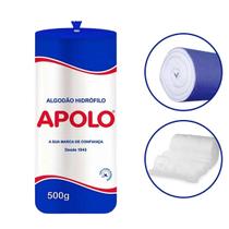 Algodão Apolo Rolo 500g Hidrófilo Higiene Beleza 100% Puro