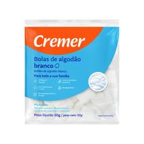 Algodão Bola Branco Cremer 50 G Puro Pacote Unhas/Curativo