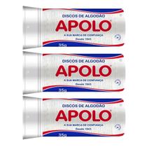 Algodao Disco Apolo 35g Limpeza Facial Maquiagem Manicure Pedicure - Kit Com 3